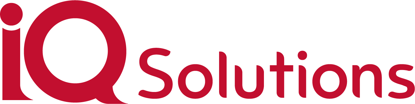 iq solutions logo in red