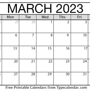 March Calendar